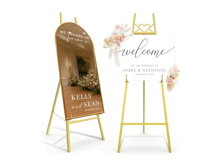 55" Gold Easel for Display or Art - Image 1