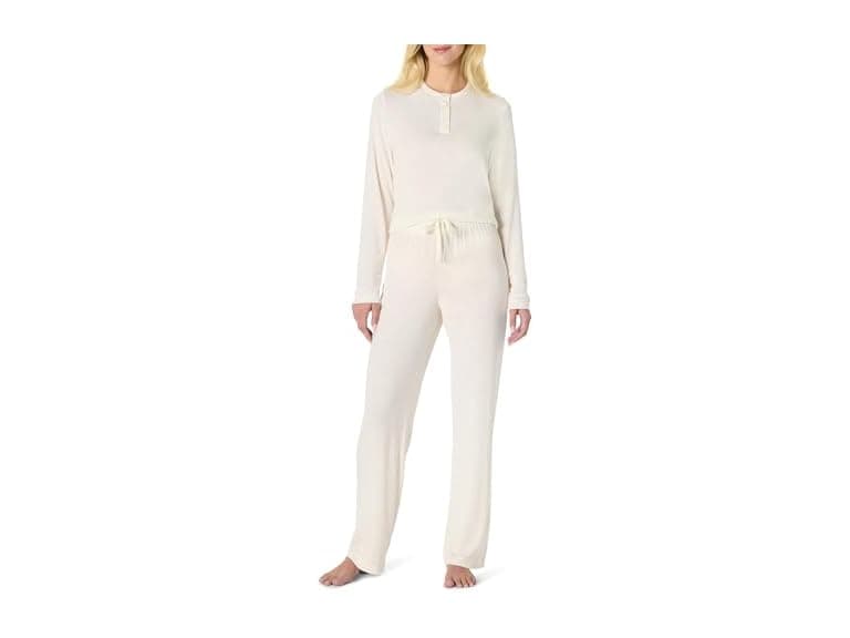 AE Womens LS Henley PJ Set (Ivory) - Image 1