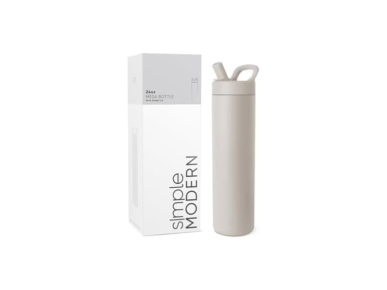 Simple Modern Water Bottle Straw Lid Steel 24oz - Image 1