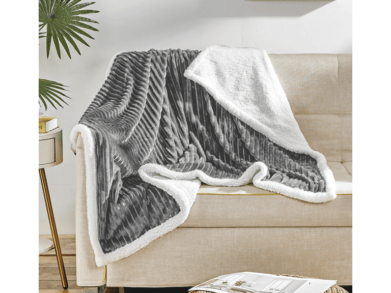 Ultra Soft Plush Corduroy Sherpa Blanket - Image 1