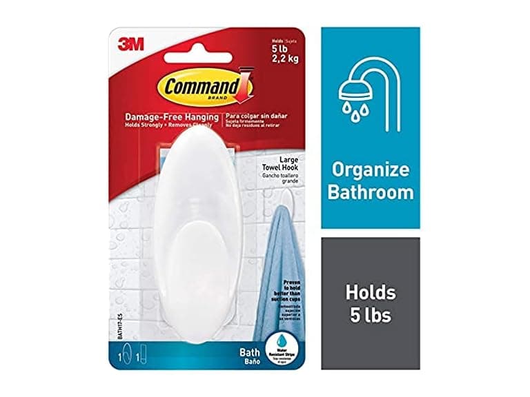 Command Towel Hook Clear Frosted - Image 1
