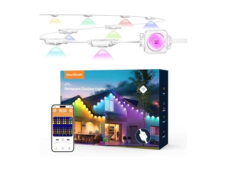 Brightown Permanent Outdoor Lights, 150FT RGB LED String Lights