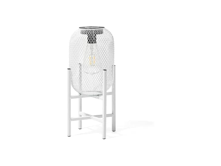 Glitzhome Solar Lanterns, White Metal - Image 1