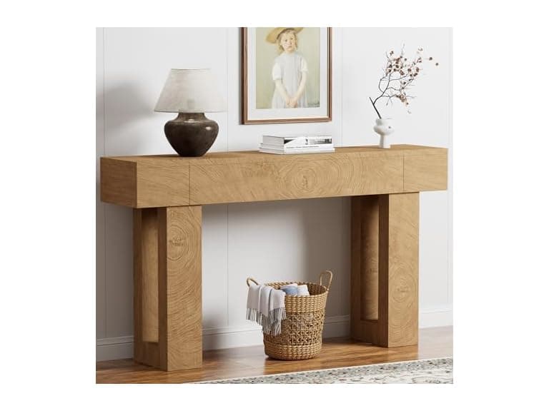 Natural 63 Inch Long Console Table - Image 1