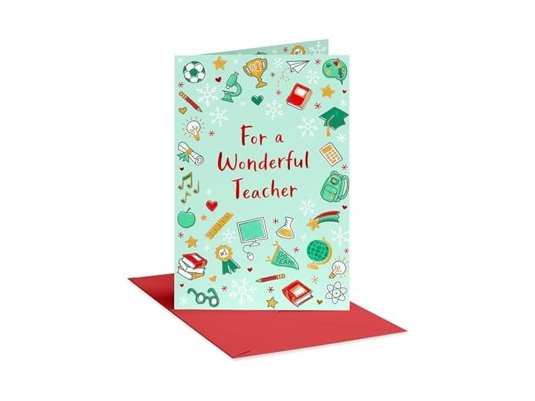 American Greetings Christmas Thank You Card for Teacher - Image 1