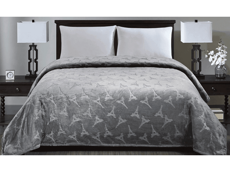 Eiffel Tower Embossed Sherpa Throw - Image 1