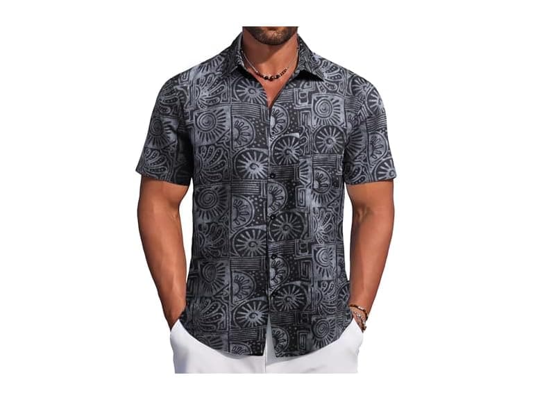 Coofandy Men (XL) Hawaiian Beach Shirt Short Shirt - Image 1
