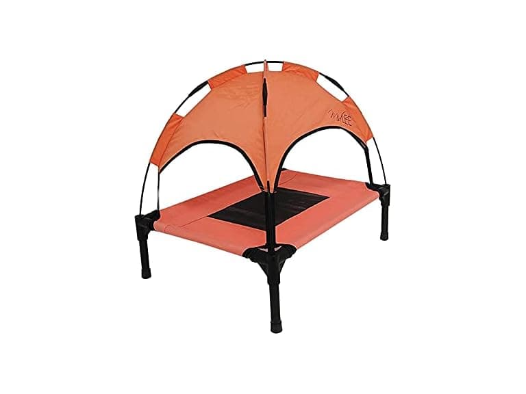 Midlee Salmon Dog Cot with Canopy (24" x 30") - Image 1