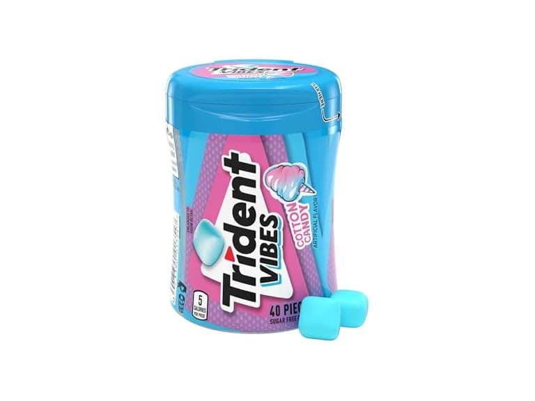 40CT Trident Vibes Sugar-Free Gum, Cotton Candy - Image 1