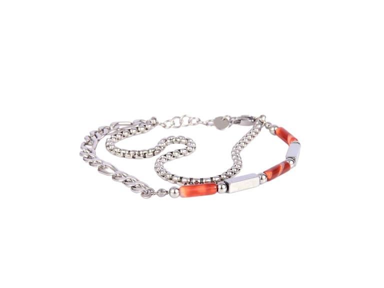 Mens Curb Chain & Bead Bracelet - Image 1