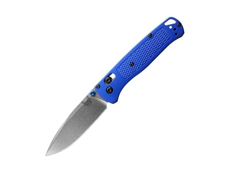 Benchmade Bugout Knife - Blue Grivory - Satin Finish - Image 1