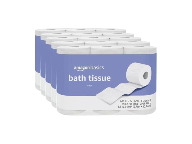 AmazonBasics Toilet Paper, 30 Rolls - Image 1