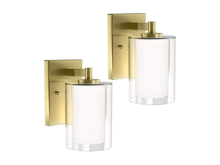 Gold Bathroom Wall Scones | Set of 2 - Image 1