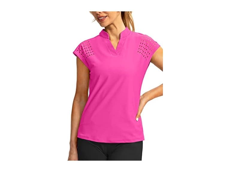 Soothfeel Women (XXL) Golf Shirt Cap Sleeve V Tops - Image 1
