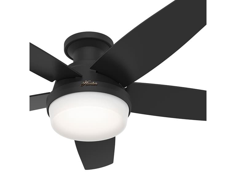 Hunter Fan 48" w/Light Kit and Remote- Matte Black - Image 1