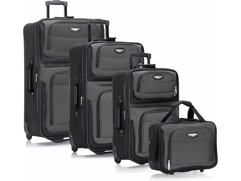 Travel Select Amsterdam Softside Luggage Gray, 4-Piece Set (15/21/25/29) - Image 1