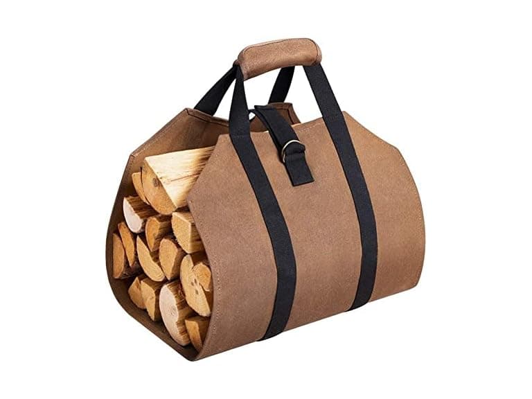 Firewood Wood Log Carrier Portable Bag Canvas - Image 1