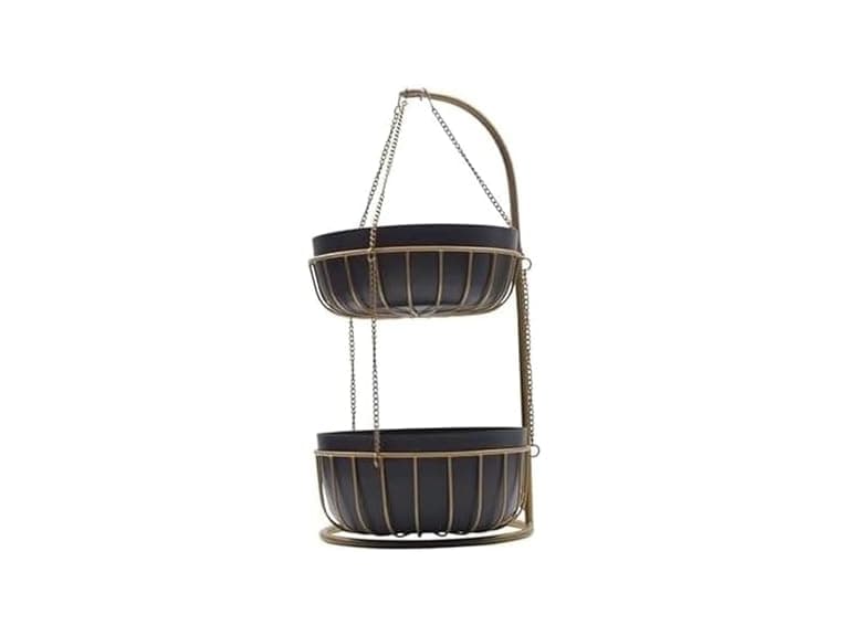 Gourmet Basics 2-Tier Metal Storage Basket - Image 1