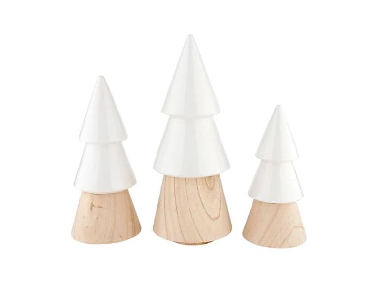 Ceramic Dipped Wood Tree Sculptures, Set of 3 - Image 1