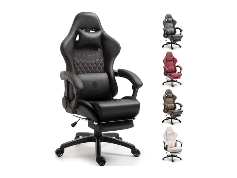 Dowinx Big & Tall Vintage Gaming Chair Black - Image 1