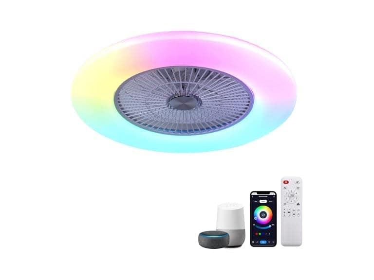 White Bladeless Low Profile Ceiling Fan  - Image 1