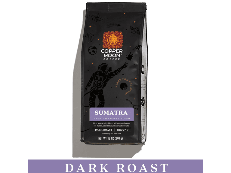 (3 Pack) Copper Moon Ground Coffee - Sumatra Dark Roast 12oz - Image 1