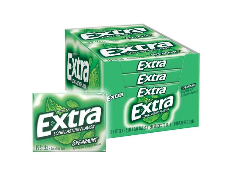 10PK Extra Gum Spearmint Sugarfree Gum Bulk - Image 1