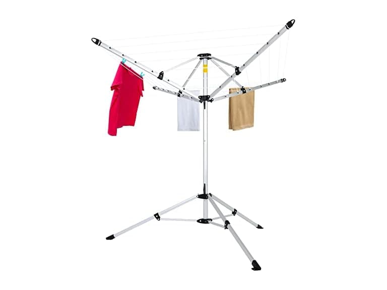 Portable 4-arm Aluminum Drying Rack w/Ground Stake - Image 1