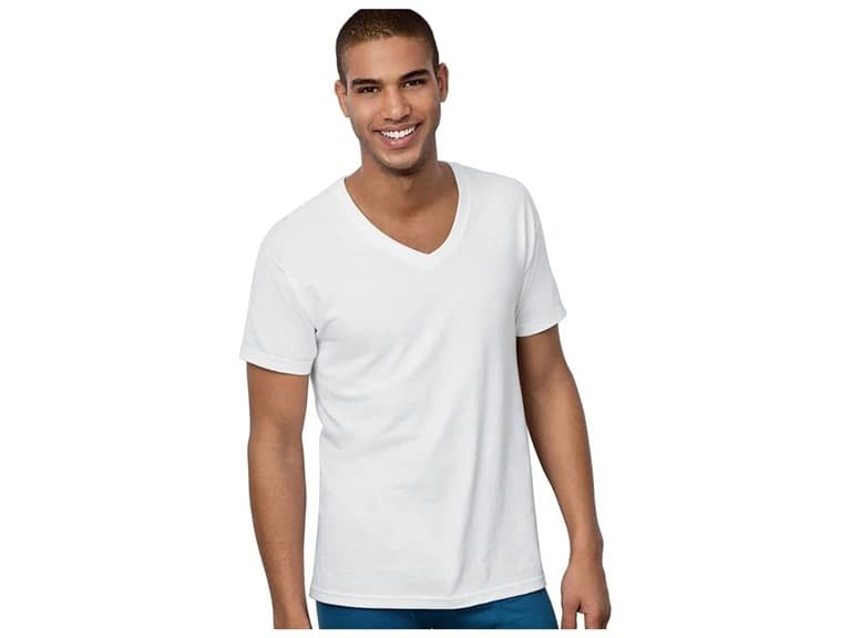 6Pk Hanes V-Neck T-Shirt - Image 1