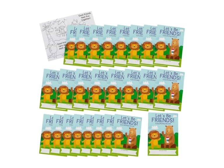 Fun Express 5" x 7" Animal Let's Be Friends Coloring Books - Image 1