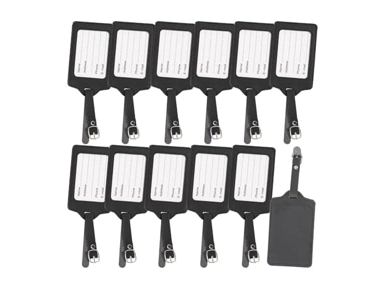 Fun Express Faux Leather Luggage Tags, 12 Pieces - Image 1