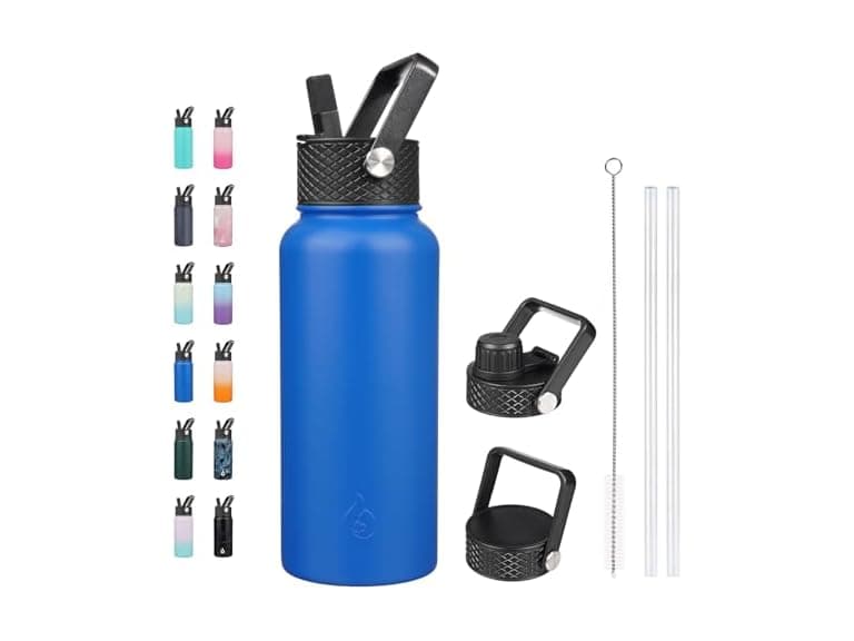 BJPKPK 32oz Insulated Water Bottle with Straw Lid - Image 1