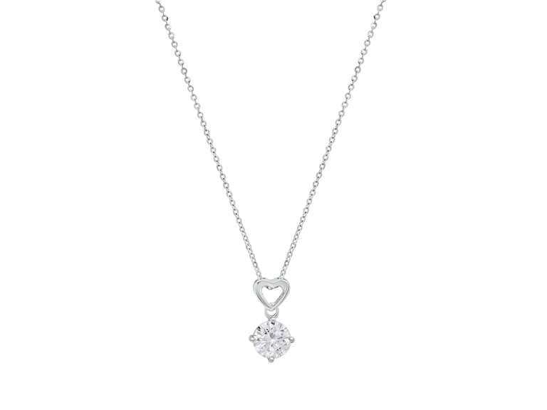 Moissanite Diamond Heart Drop Necklace - Image 1
