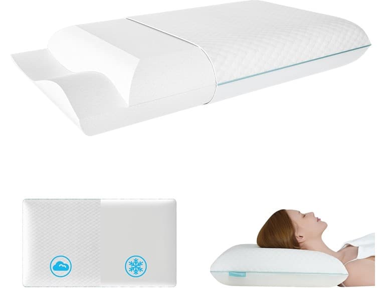 Firm Memory Foam Pillow, Cooling - Image 1