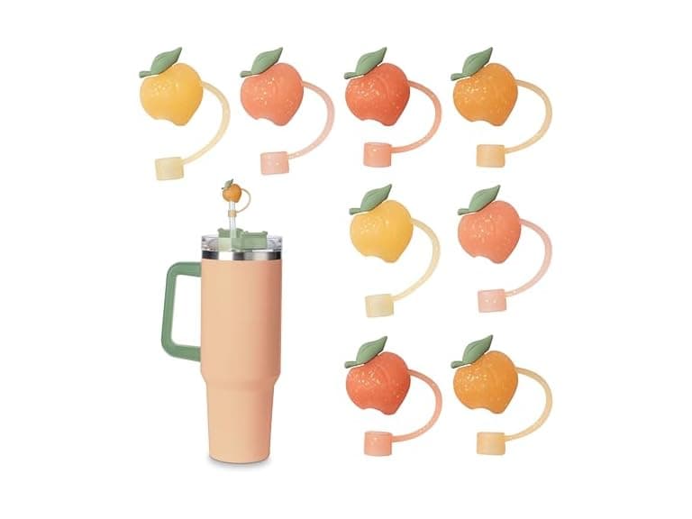 8 Pc Straw Covers for Tumblers Peaches - Image 1