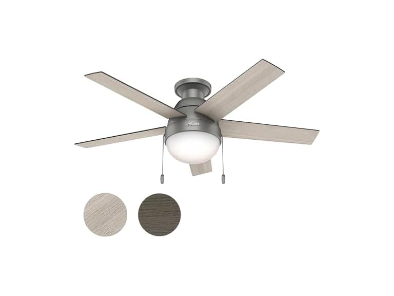 Hunter Fan 46" Matte Silver, Contemporary - Image 1