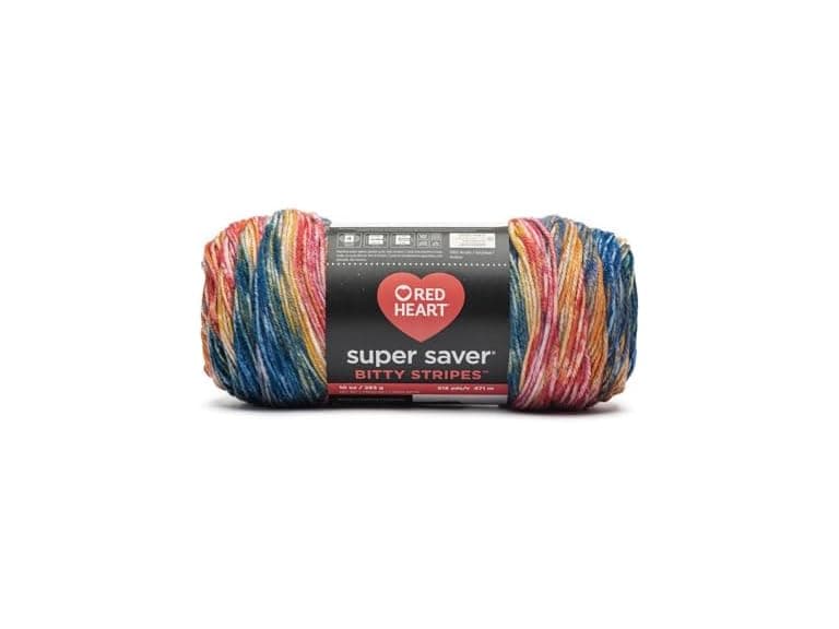 Red Heart Super Saver Bitty Stripes Yarn - Image 1
