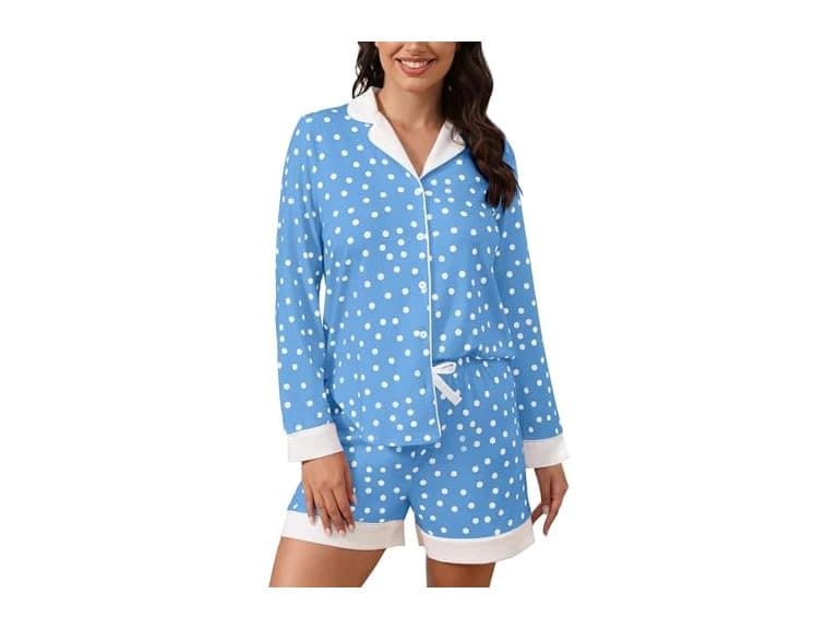 Fkeep Women Button Down Pajamas Sets Satin Sets - Image 1