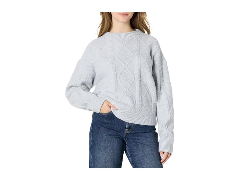 Amazon Essentials Women Relaxed-Fit Cable Crewneck Sweater - Image 1