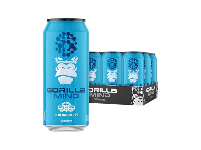12Pk Gorilla Mind Energy Drink | Blue Raspberry - Image 1