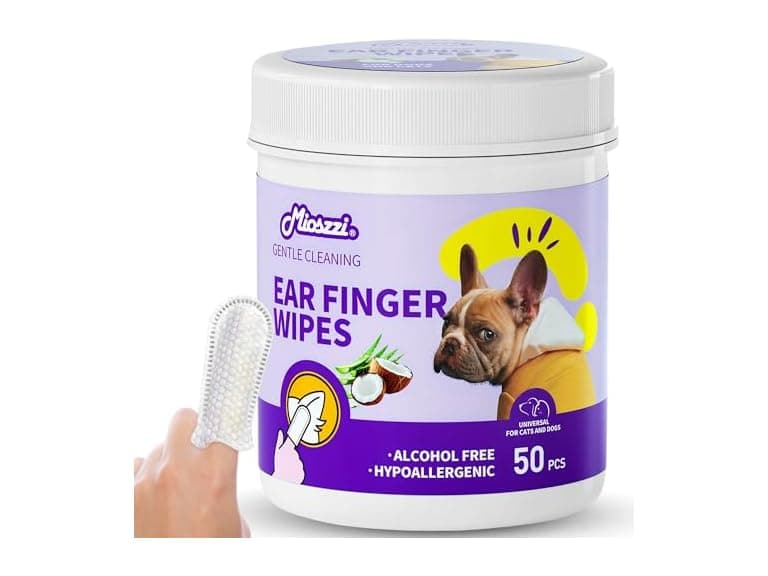 MIOSSZI Dog Ear Cleaner Finger Wipes for Dogs - Image 1