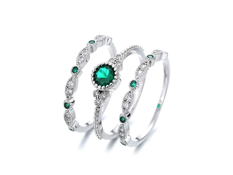 Bezel French Miligrain Ring Set - Image 1