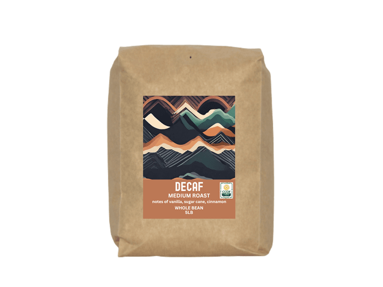 (5lbs) Five Star Coffee Whole Bean Organic Decaf - Image 1