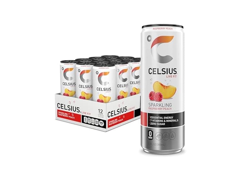 12PK CELSIUS Sparkling Raspberry Peach, Sugar Free - Image 1