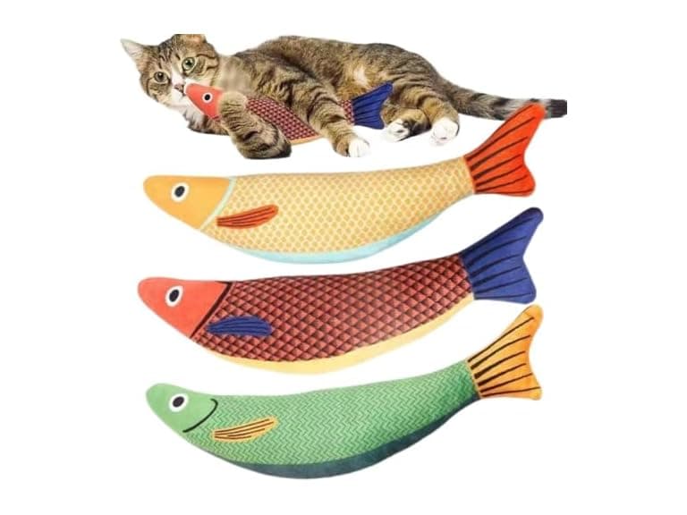 Catnip Fish Kicker Toy for Indoor Cats, 8-Inc - Image 1