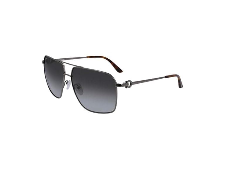 Ferragamo Unisex SF238S Sunglasses Shiny Dark Ruthenium - Image 1
