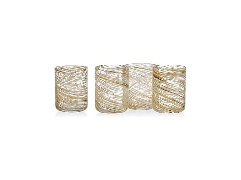  Set of 4 Double Old Fashion Drinking Glasses - Image 1
