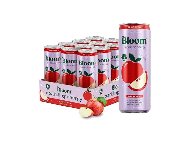 12PK Bloom Nutrition Sparkling Energy Drink - Crisp Apple - Image 1