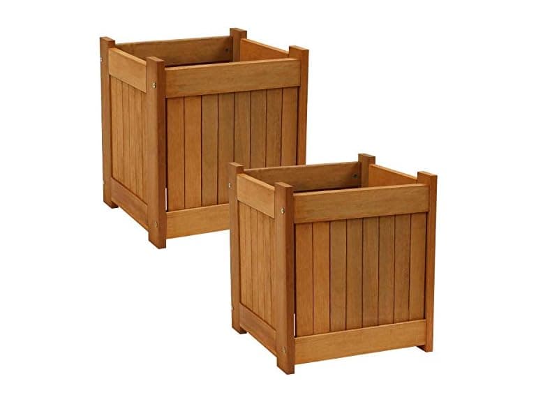 Sunnydaze 16-Inch Square Planter Box Set of 2 - Image 1