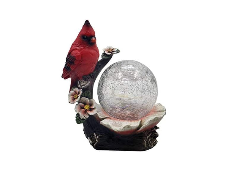 7.5" Cardinal with Crackle Glass Ball - Image 1
